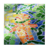 ブライトオレンジコイフィッシュカラフルポンドゼン タイル (正面)