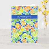 ブライトオレンジナスタスティウムフローラ80誕生日 カード (黄色い花)