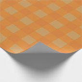 ブライトオレンジバッファロープレイドラッピング紙 ラッピングペーパー (角)