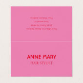 ブライトオレンジピンクモダンサロンはっきりした美容師 名刺 (外部フラット)