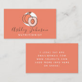 ブライトオレンジピーチおいしいフルーツ栄養士 名刺 (正面/裏面)