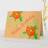 ブライトオレンジフローラデザイン カード (黄色い花)