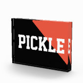 ブライトオレンジブラックスポーティはっきりした「PICKLE」文字 フォトブロック (右)