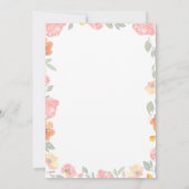 ブライトオレンジヴィンテージ水カラーフローラ招待状 招待状 (裏面)