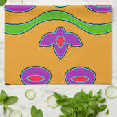 ブライトオレンジ抽象芸術 キッチンタオル (折り畳み)