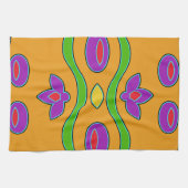 ブライトオレンジ抽象芸術 キッチンタオル (横)