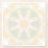 ブライトオレンジ鮮やかグリーンスターボーホマクシマリスト ガラスコースター (裏面)