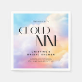 ブライトオンクラウド9パステルカラフルブライダルシャワー スタンダードカクテルナプキン (正面)