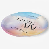 ブライトオンクラウド9パステルカラフルブライダルシャワー ペーパープレート (アングル)