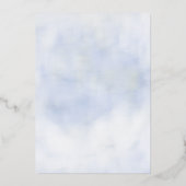 ブライトオンクラウド9パステルブルー金ゴールドブライダルシャワー 箔招待状 (裏面)