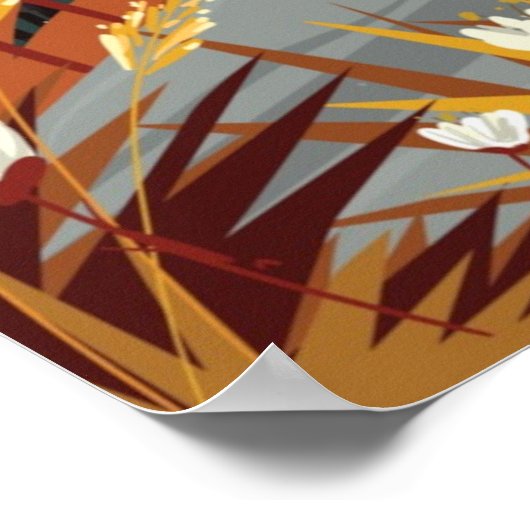 ブライトオータムランドスケープイラストレーション ポスター (角)