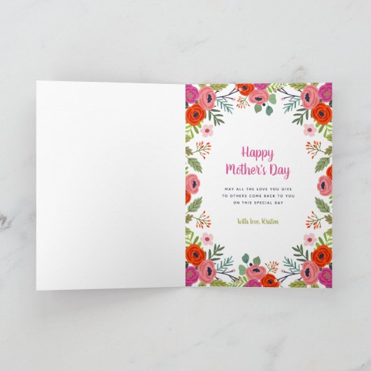 ブライトカスタムフローラ母の日の写真カード カード (内部)