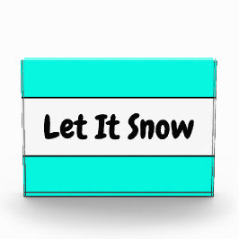 ブライトカッコいいホワイトミントブルーLET雪文字 フォトブロック
