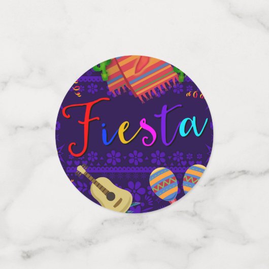 ブライトカラフルおもしろいフィエスタパーティーシンコデマヨ コンフェッティ (スモール正面)