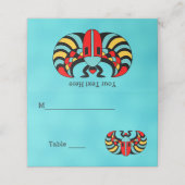 ブライトカラフルアクアの抽象芸術スカラブビートル プレイスカード (外部開封)