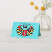 ブライトカラフルアクアの抽象芸術スカラブビートル プレイスカード (裏面)