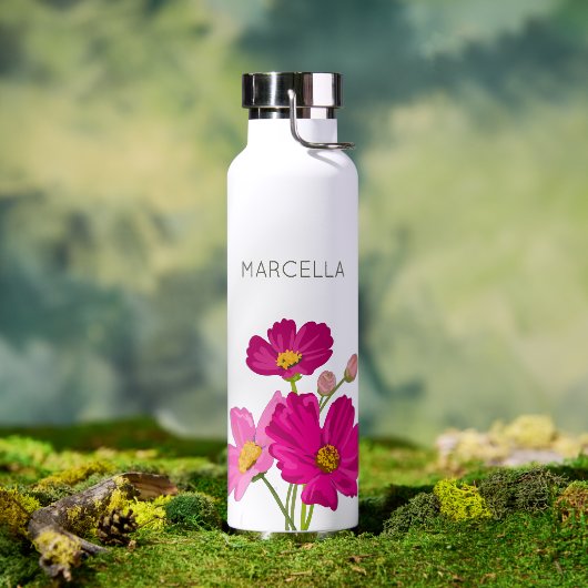 ブライトカラフルガーデンコスモス花カスタム咲き ウォーターボトル (アウトドア)