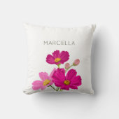 ブライトカラフルガーデンコスモス花カスタム咲き クッション (正面)