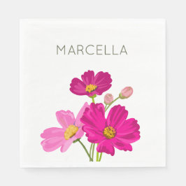 ブライトカラフルガーデンコスモス花カスタム咲き スタンダードランチョンナプキン