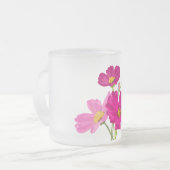 ブライトカラフルガーデンコスモス花カスタム咲き フロストグラスマグカップ (正面左)