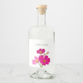 ブライトカラフルガーデンコスモス花カスタム咲き リキュールボトルラベル (正面)