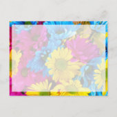 ブライトカラフルガーベラデイジーブーケ日付を保存 案内ポストカード (裏面)