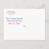 ブライトカラフルガーベラデイジーブーケ日付を保存 案内ポストカード (裏面)