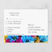 ブライトカラフルガーベラデイジーブーケRSVPポストカード インビテーションポストカード (裏面)