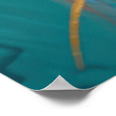 ブライトカラフルキャッサイケデリックト顔ウォールプリント ポスター (角)