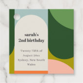 ブライトカラフルグルーヴィレトロアーチエイジ誕生日 フェイバータグ (正面)