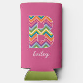 ブライトカラフルシェブロンパタカスタムーンB スリム缶クーラー (裏面)