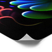 ブライトカラフルシーサイケデリックタートルウォールプリント ポスター (角)