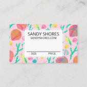 ブライトカラフルシーシェルパターカスタムンつるラベル 名刺 (裏面)