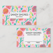 ブライトカラフルシーシェルパターカスタムンつるラベル 名刺 (正面/裏面)