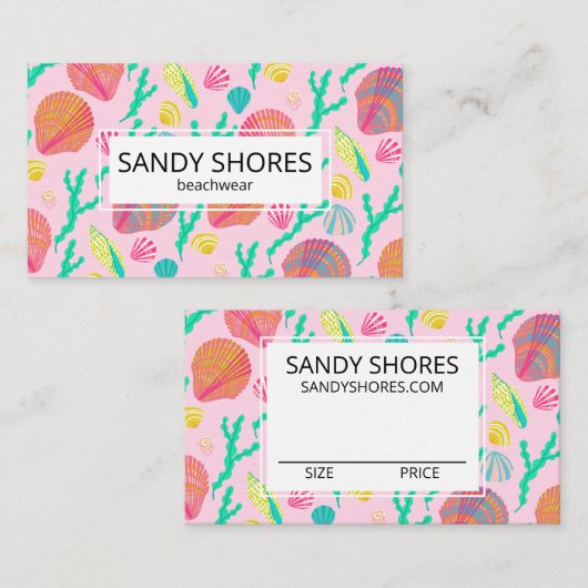 ブライトカラフルシーシェルパターカスタムンつるラベル 名刺 (正面/裏面)