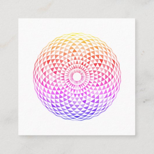 ブライトカラフルスクエアマンダラビジネスカード スクエア名刺 (裏面)