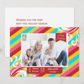 ブライトカラフルストライプズホリデーフラットカード シーズンカード (正面/裏面)