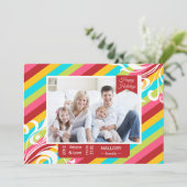 ブライトカラフルストライプズホリデーフラットカード シーズンカード (スタンド正面)