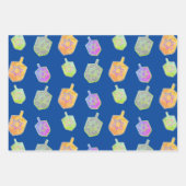 ブライトカラフルスピニング星ドレイドスハヌカー ラッピングペーパーシート (正面3)