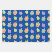 ブライトカラフルスピニング星ドレイドスハヌカー ラッピングペーパーシート (正面)