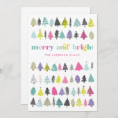 ブライトカラフルツリーズホリデーノンフォトカード シーズンカード (正面/裏面)