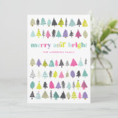ブライトカラフルツリーズホリデーノンフォトカード シーズンカード (スタンド正面)
