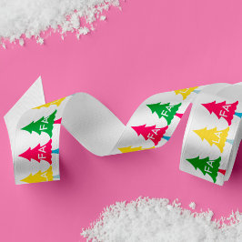 ブライトカラフルネオンファラクリスマスツリー サテンリボン