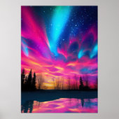 ブライトカラフルノーザンライトウォールプリント ポスター (正面)