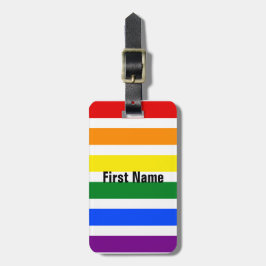 ブライトカラフルハッピーレインボーストライプズ ラゲッジタグ