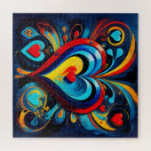 ブライトカラフルハートはっきりしたアモダンート ジグソーパズル (横)