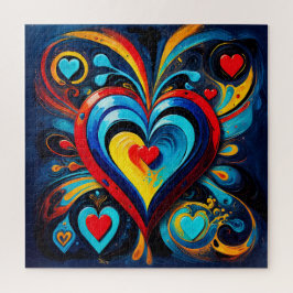 ブライトカラフルハートはっきりしたアモダンート ジグソーパズル