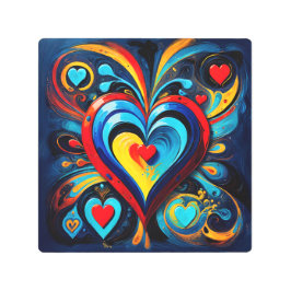 ブライトカラフルハートはっきりしたアモダンート メタルプリント
