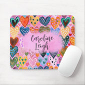ブライトカラフルハートパーソナライズされたド10代のーム マウスパッド (マウス)