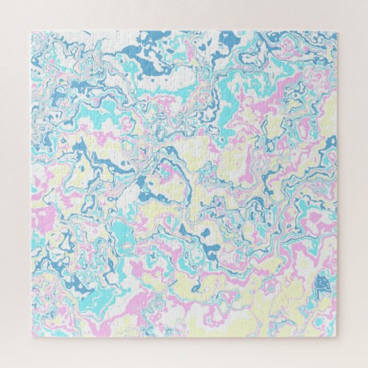 ブライトカラフルパステルグルービーボホ抽象芸術マーブル ジグソーパズル (縦)
